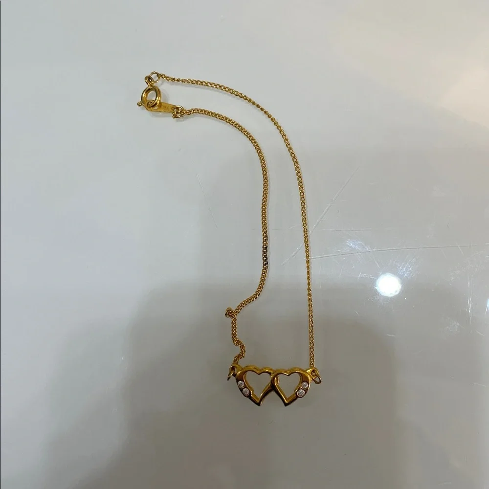 Korea double heart gold tone bracelet - Picture 2 of 5